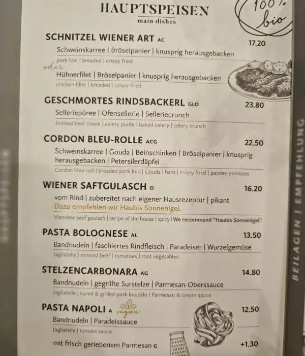 Kolarik Restaurant's menu