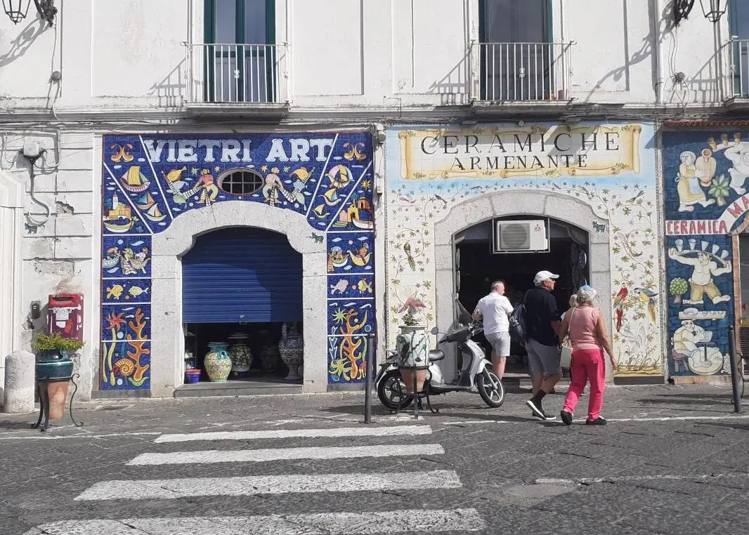 Shops with ceramic products of Vietri sul Mare