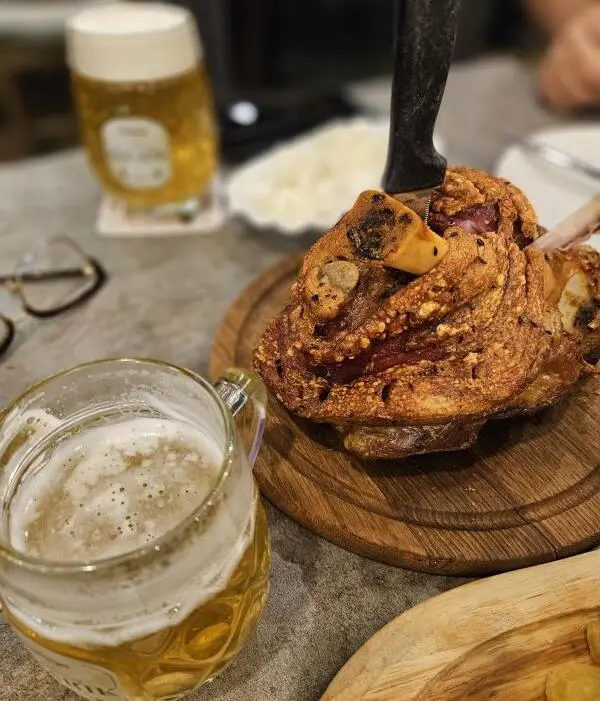 The pork knuckle at restaurant Kolarik in Vienna