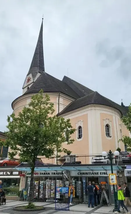 The tower of St. Nicholas' Catholic Church