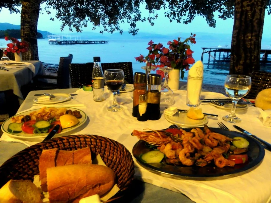 Corfu seafood dinner