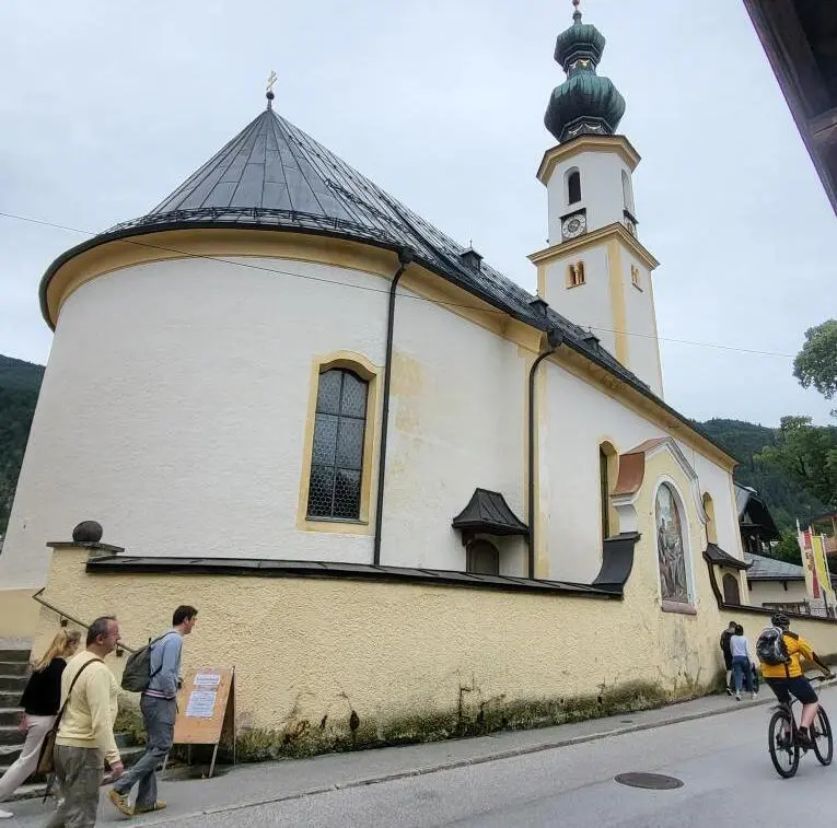 the St. Gilgen church where Mozart's grandparents and sister got married