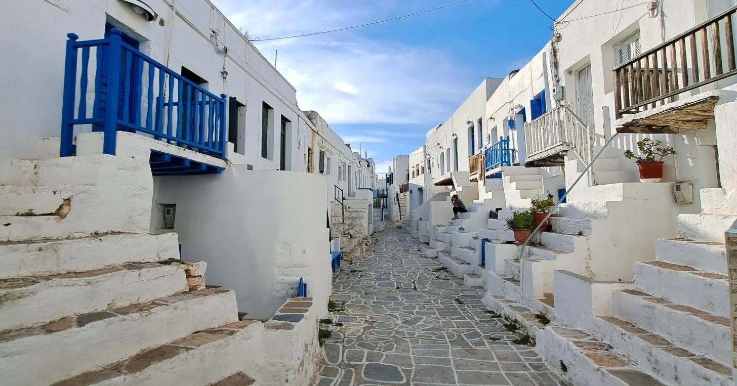 From Kastro, the houses facing each other