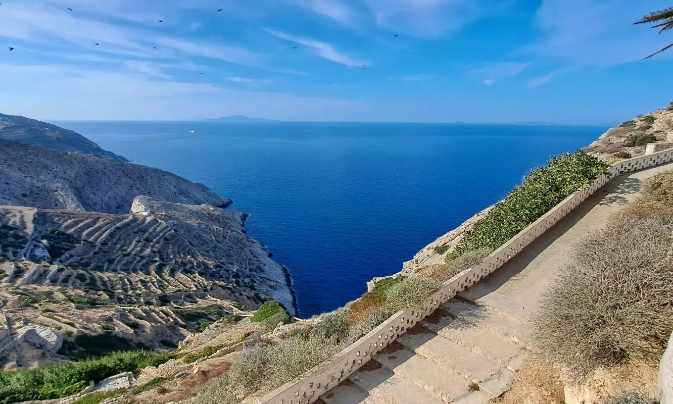 View from near Kastro. The terraced lands can be seen.