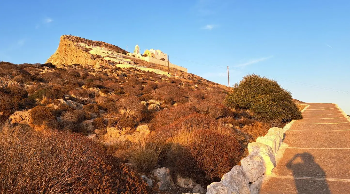 We set off on the path towards Panagia to witness the sunset