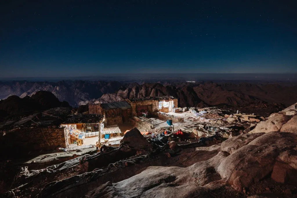 climbing mount Sinai at night