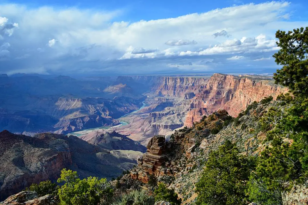 The Colorado River winds through the Grand Canyon