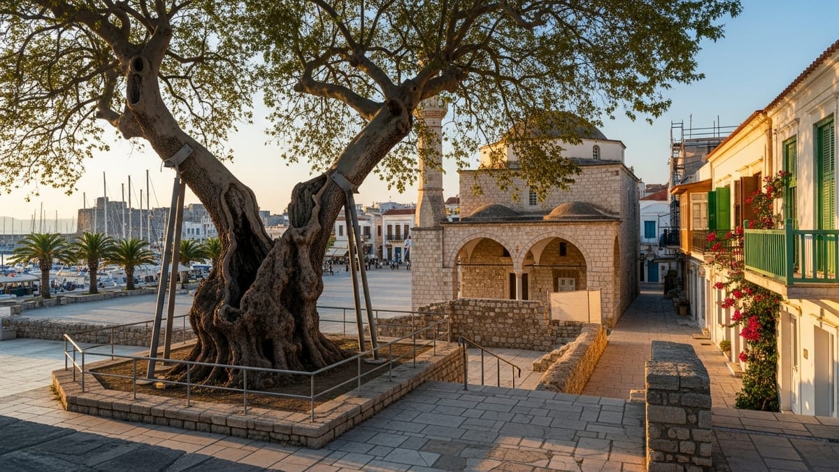 A late-afternoon view of Kos Town's historic core
