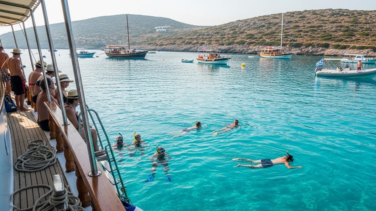 turquoise Blue Lagoon off Pserimos, Greece