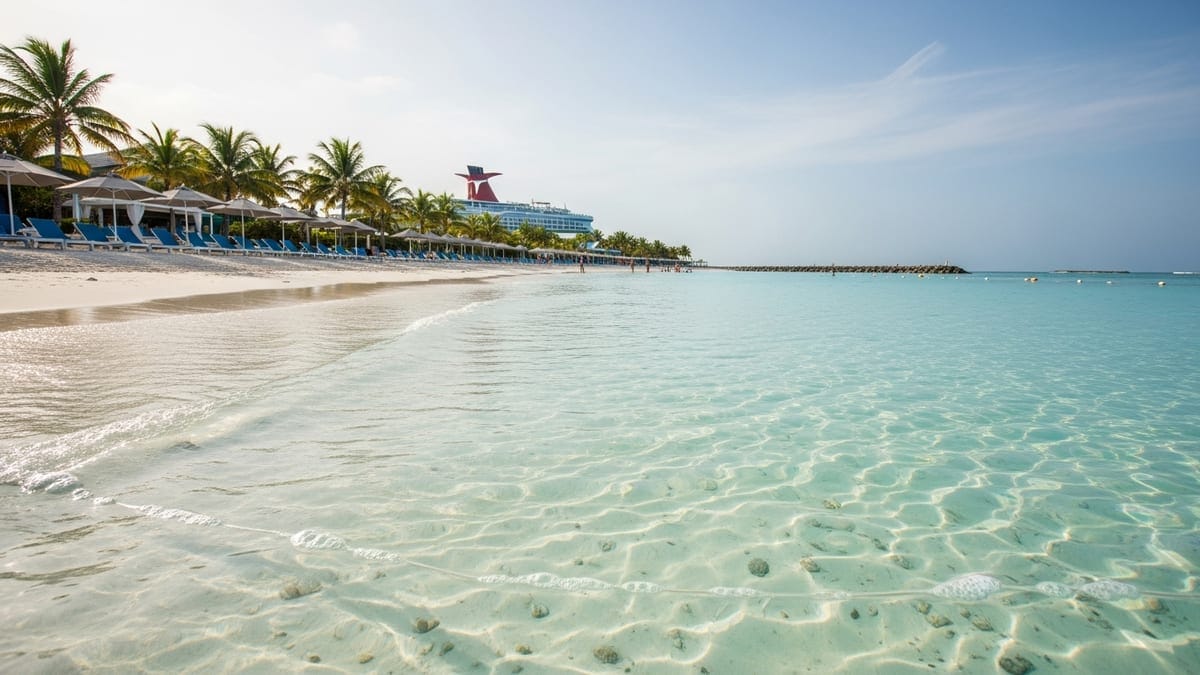 Mid-morning shot of Chill Island at CocoCay, Bahamas