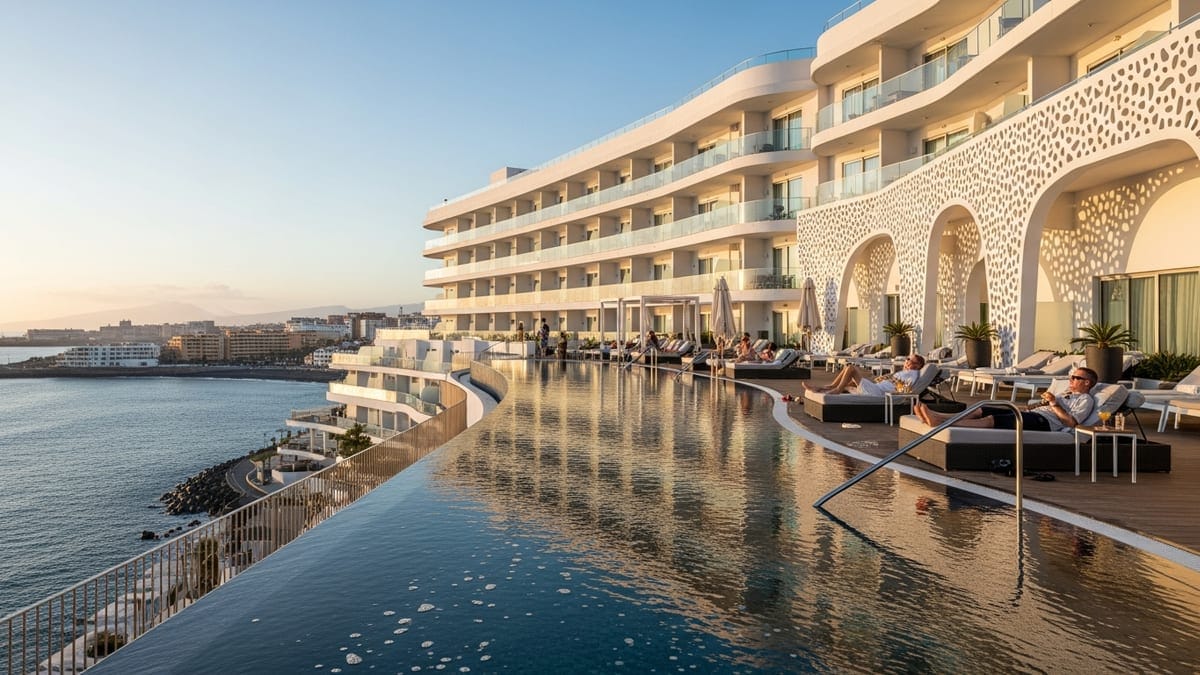 Golden hour at Royal Hideaway Corales Beach's adults-only rooftop infinity pool